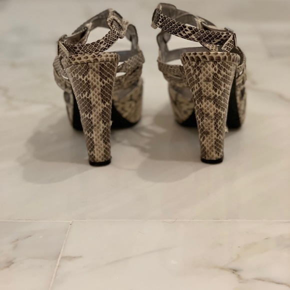 Snakeskin Calvin Klein High-Heel Strappy Sandals - Picture 5 of 8